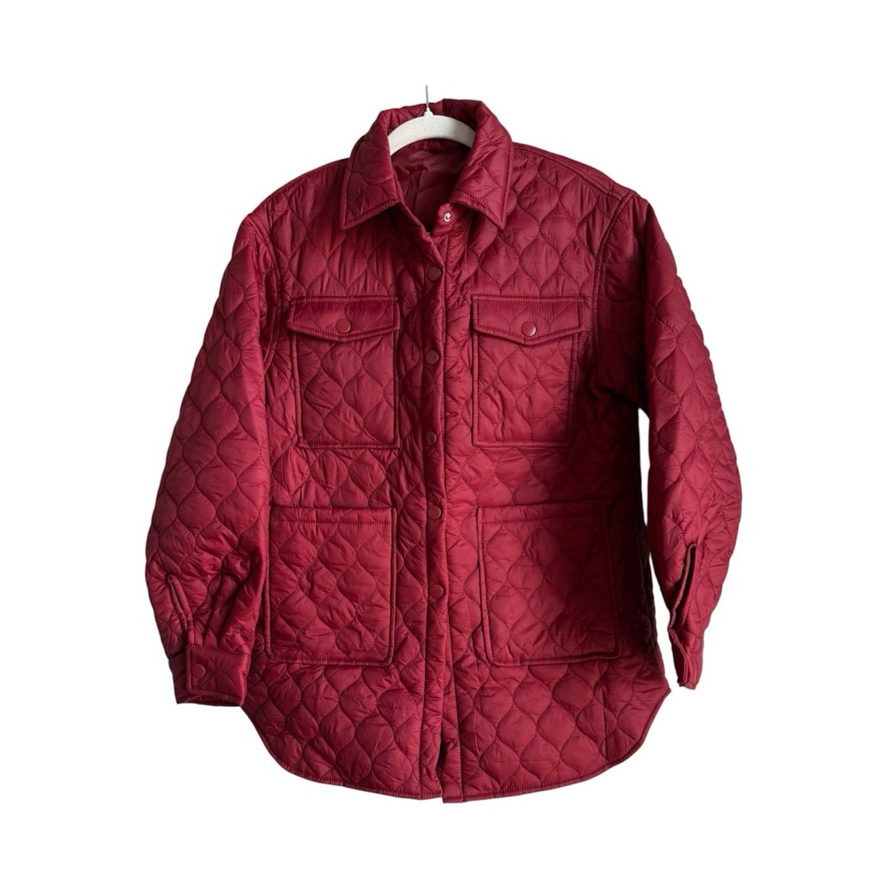 Evaless Jacket Women's Small Lightweight Quilted Puffer Coat Dark Red Cozy NEW